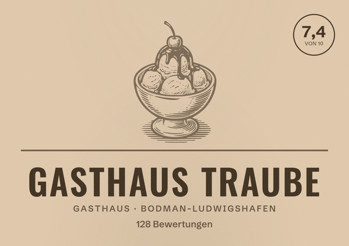 Illustriertes Poster von Gasthaus Traube, Gasthaus in Bodman-Ludwigshafen: Bewertung 7,4 von 10 aus 128 Bewertungen
