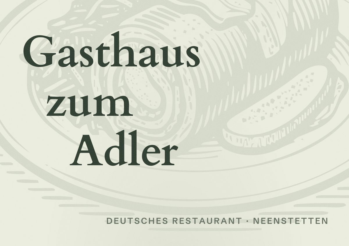 Illustriertes Poster von Gasthaus zum Adler, Deutsches Restaurant in Neenstetten