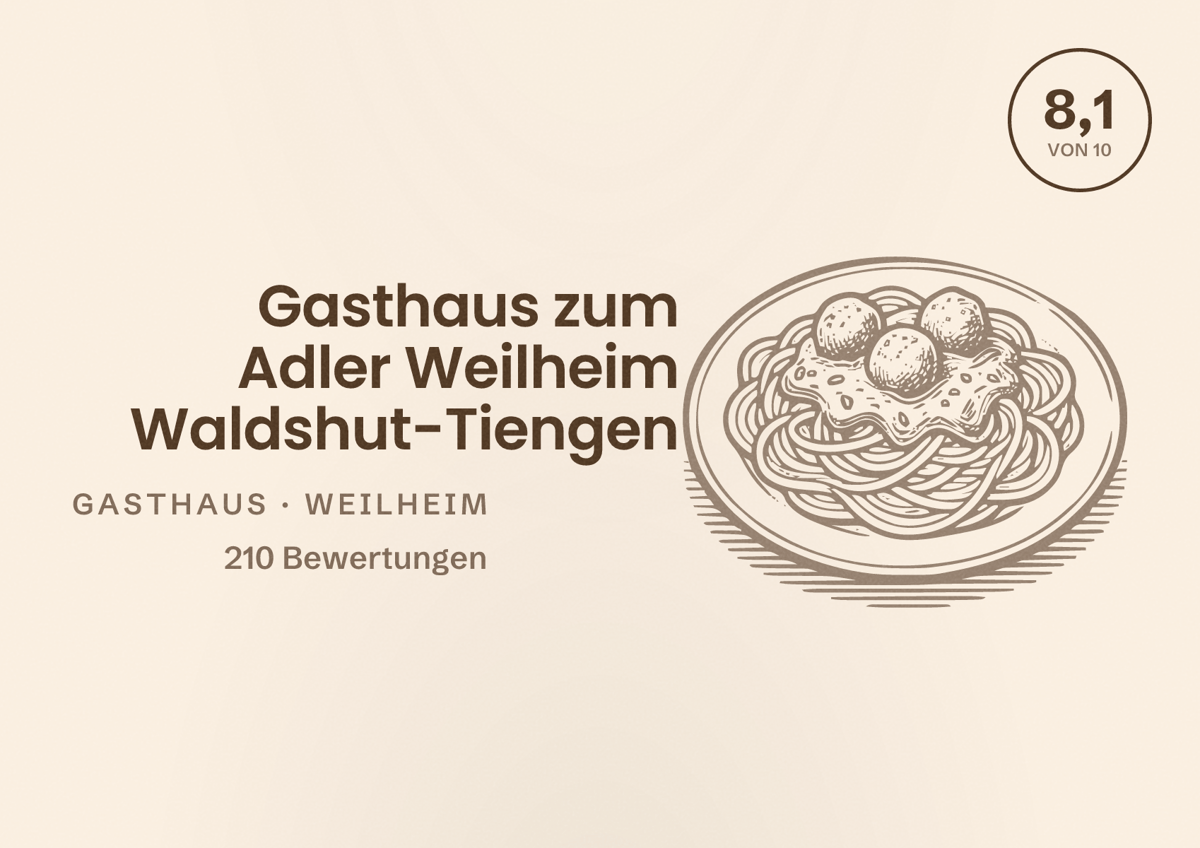 Illustriertes Poster von Gasthaus zum Adler Weilheim Waldshut-Tiengen, Gasthaus in Weilheim: Bewertung 8,1 von 10 aus 210 Bewertungen