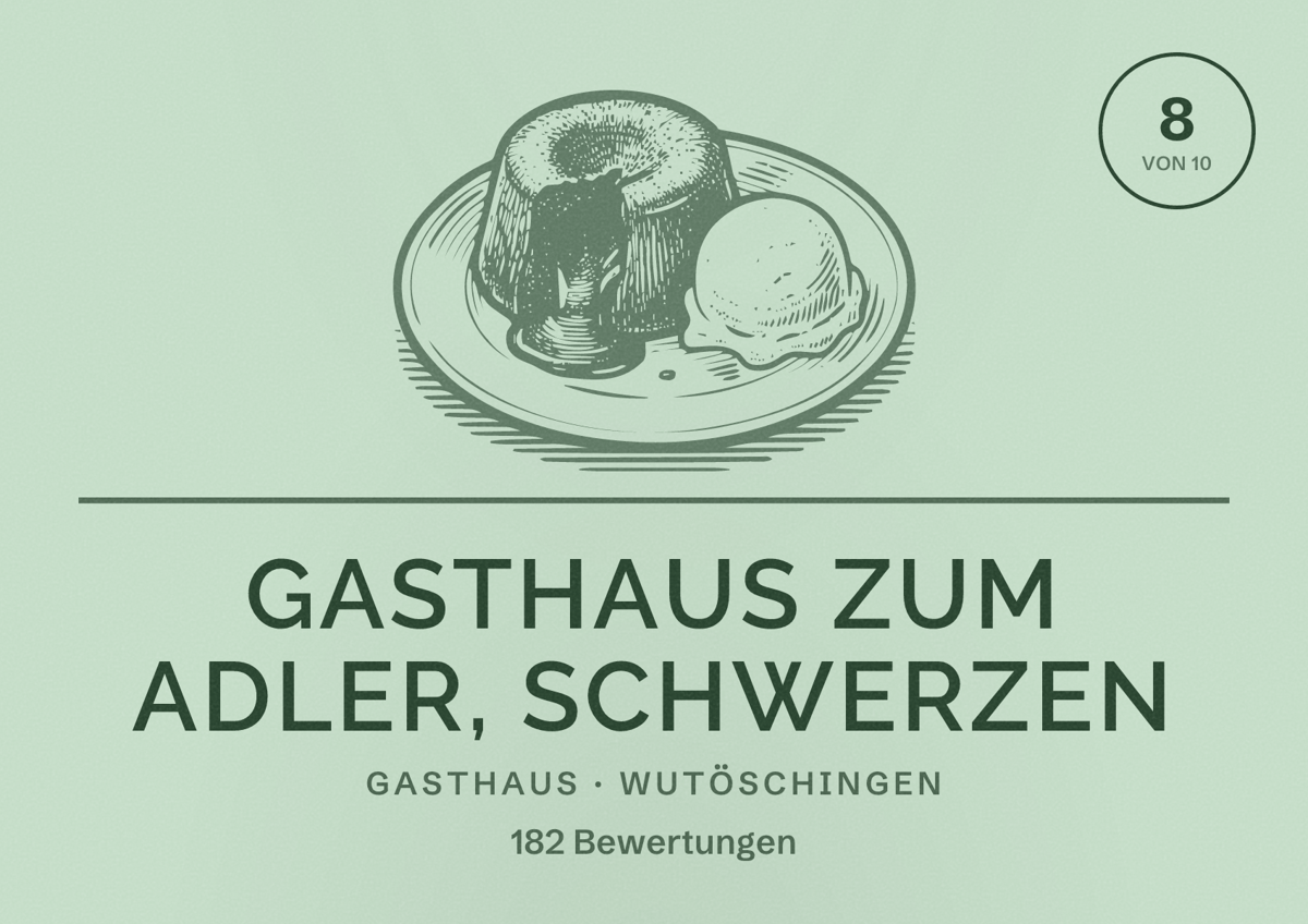 Illustriertes Poster von Gasthaus zum Adler, Schwerzen, Gasthaus in Wutöschingen: Bewertung 8 von 10 aus 182 Bewertungen