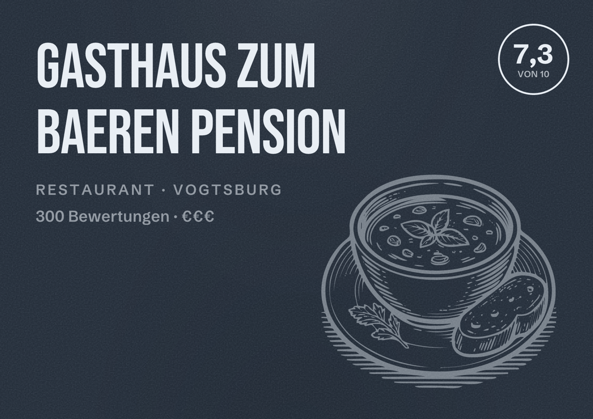 Illustriertes Poster von Gasthaus Zum Baeren Pension, Restaurant in Vogtsburg: Bewertung 7,3 von 10 aus 300 Bewertungen, Preisniveau €€€