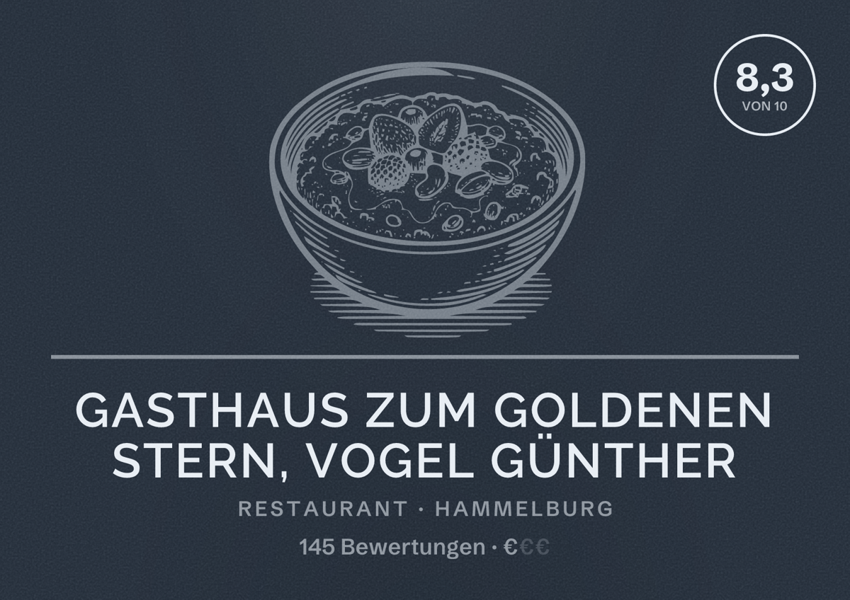 Illustriertes Poster von Gasthaus zum Goldenen Stern, Vogel Günther, Restaurant in Hammelburg: Bewertung 8,3 von 10 aus 145 Bewertungen, Preisniveau €