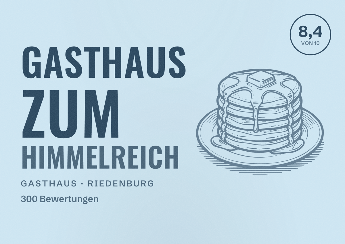 Illustriertes Poster von Gasthaus Zum Himmelreich, Gasthaus in Riedenburg: Bewertung 8,4 von 10 aus 300 Bewertungen