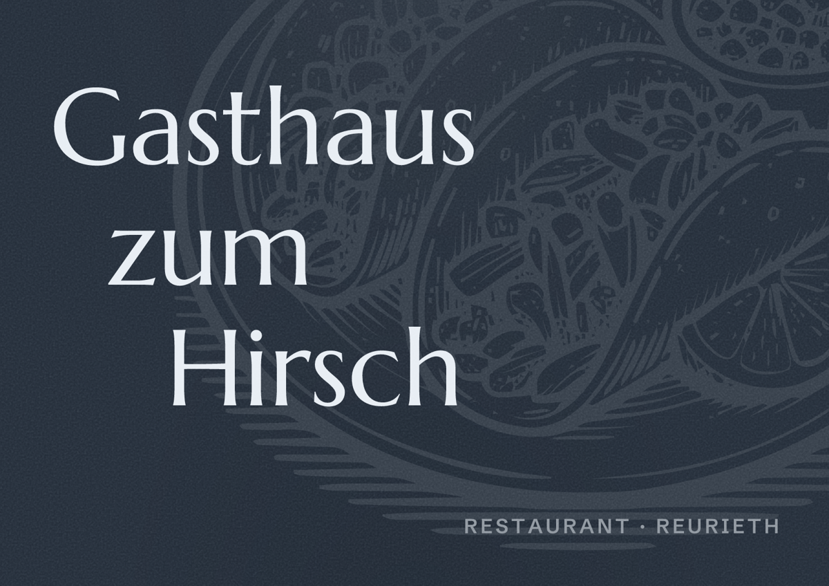 Illustriertes Poster von Gasthaus zum Hirsch, Restaurant in Reurieth