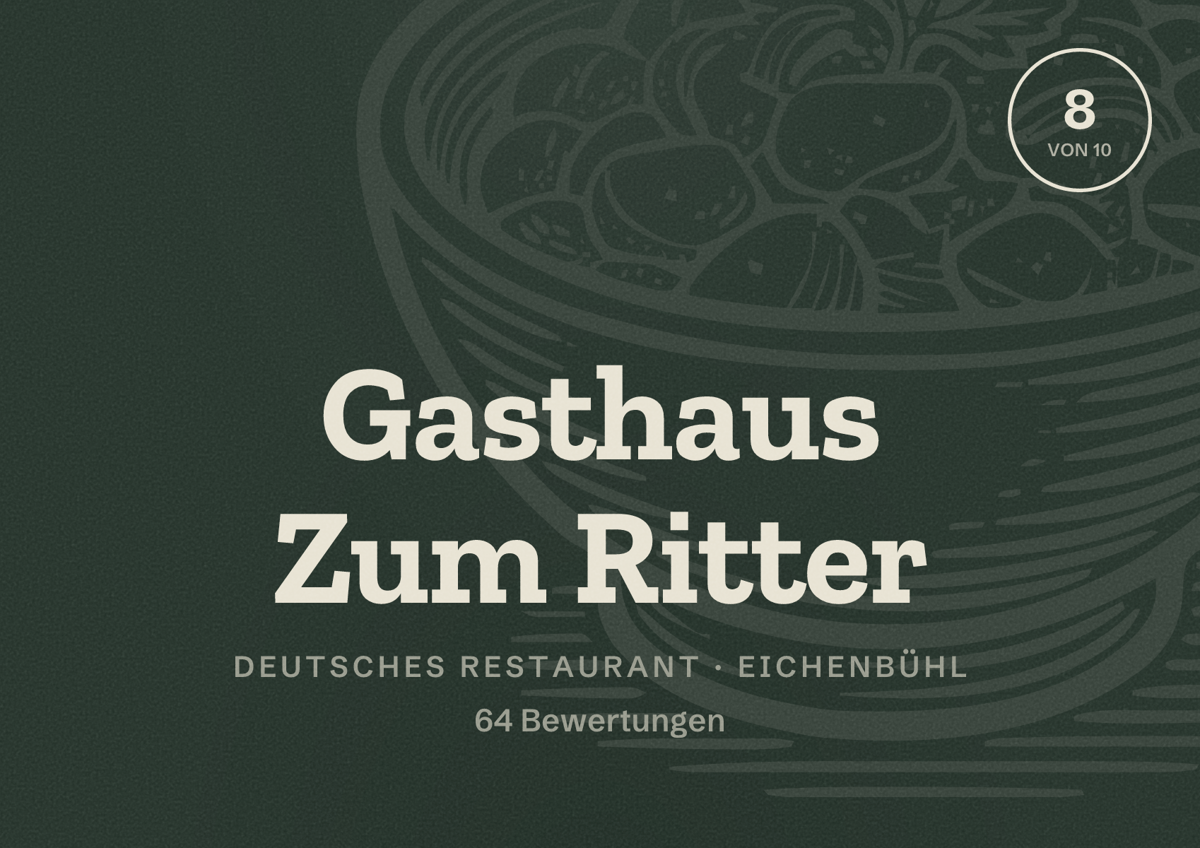 Illustriertes Poster von Gasthaus Zum Ritter, Deutsches Restaurant in Eichenbühl: Bewertung 8 von 10 aus 64 Bewertungen