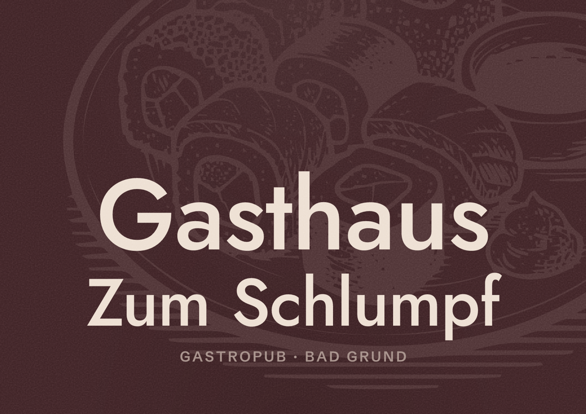 Illustriertes Poster von Gasthaus Zum Schlumpf, Gastropub in Bad Grund