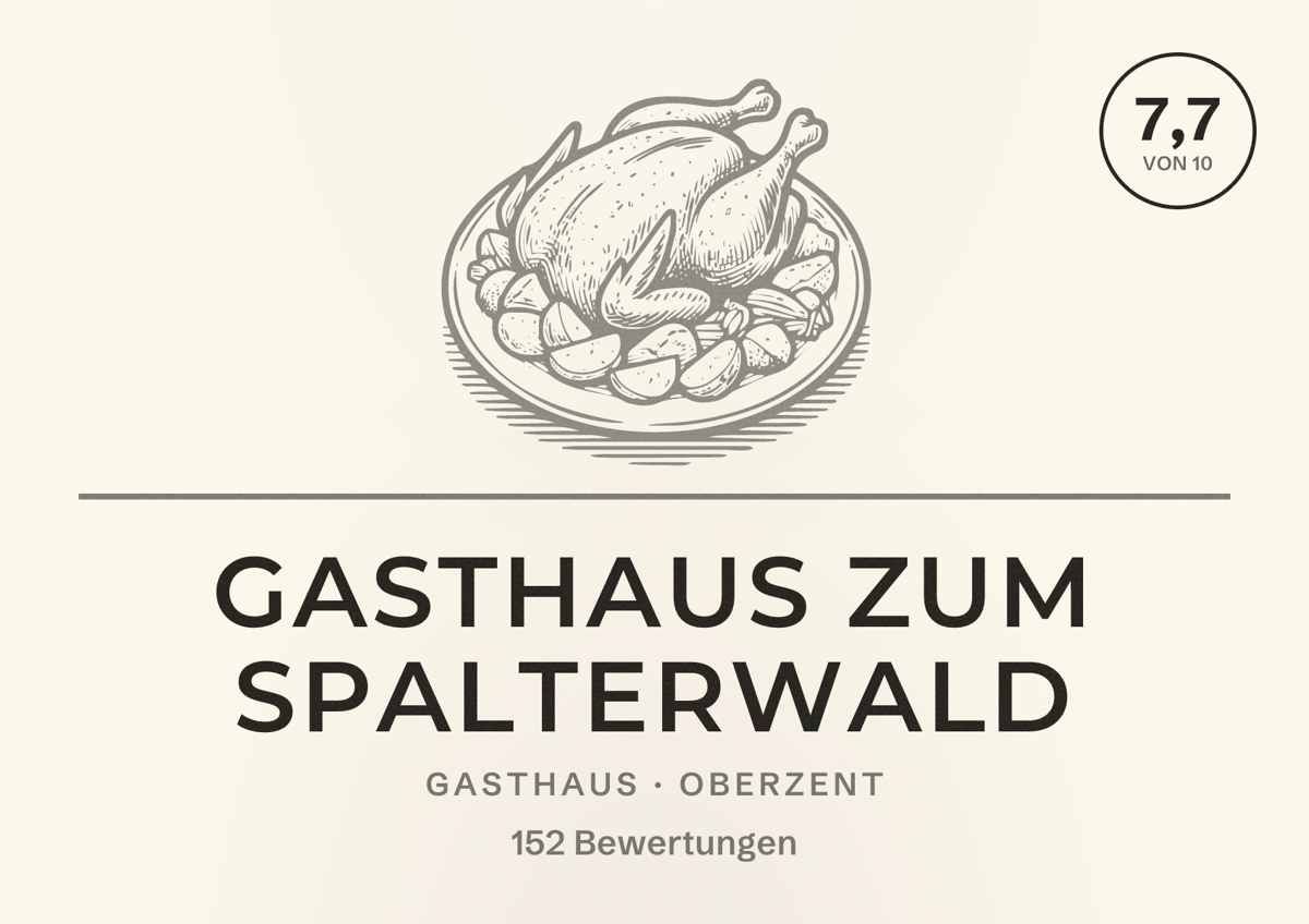 Illustriertes Poster von Gasthaus Zum Spalterwald, Gasthaus in Oberzent: Bewertung 7,7 von 10 aus 152 Bewertungen