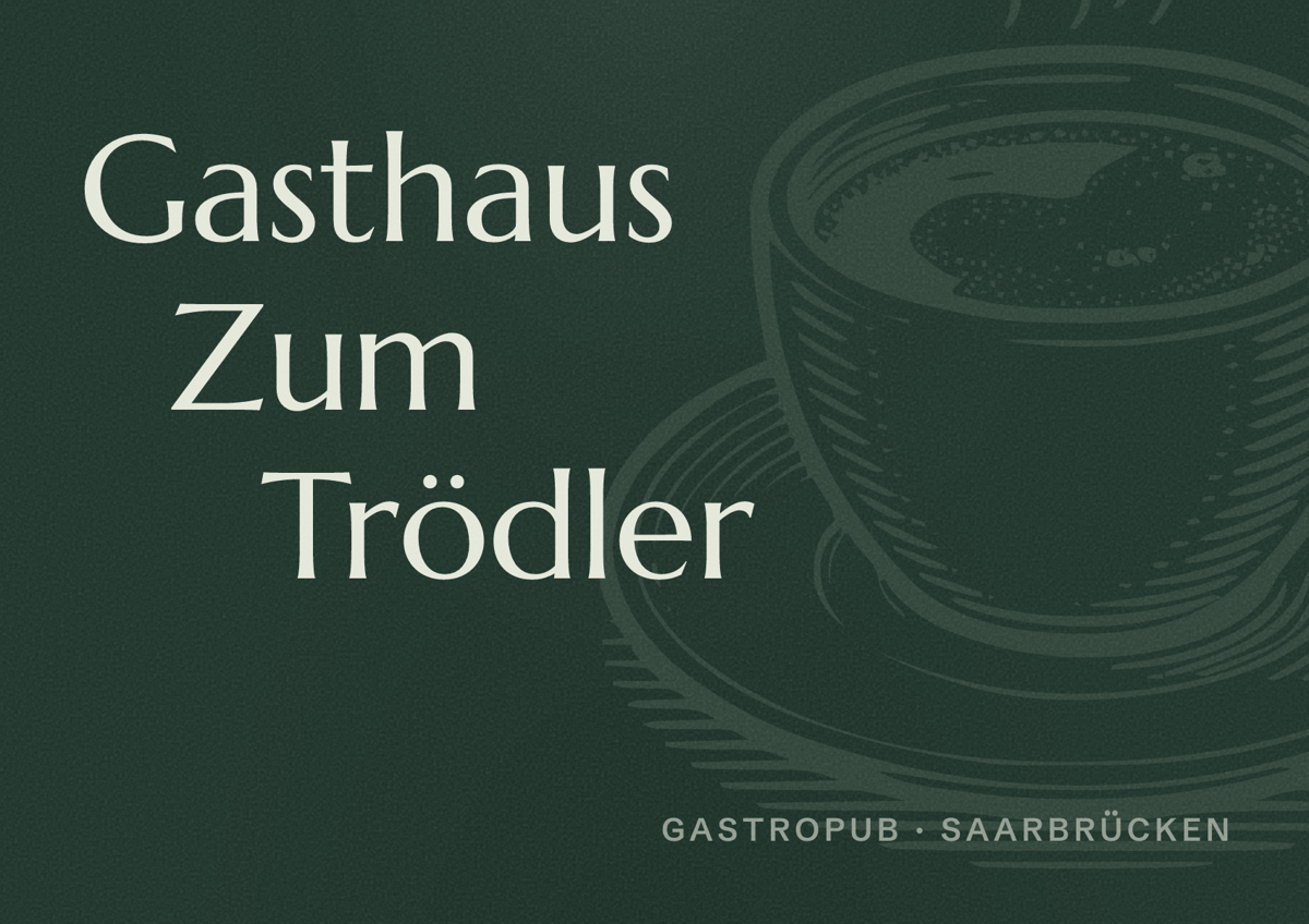 Illustriertes Poster von Gasthaus Zum Trödler, Gastropub in Saarbrücken