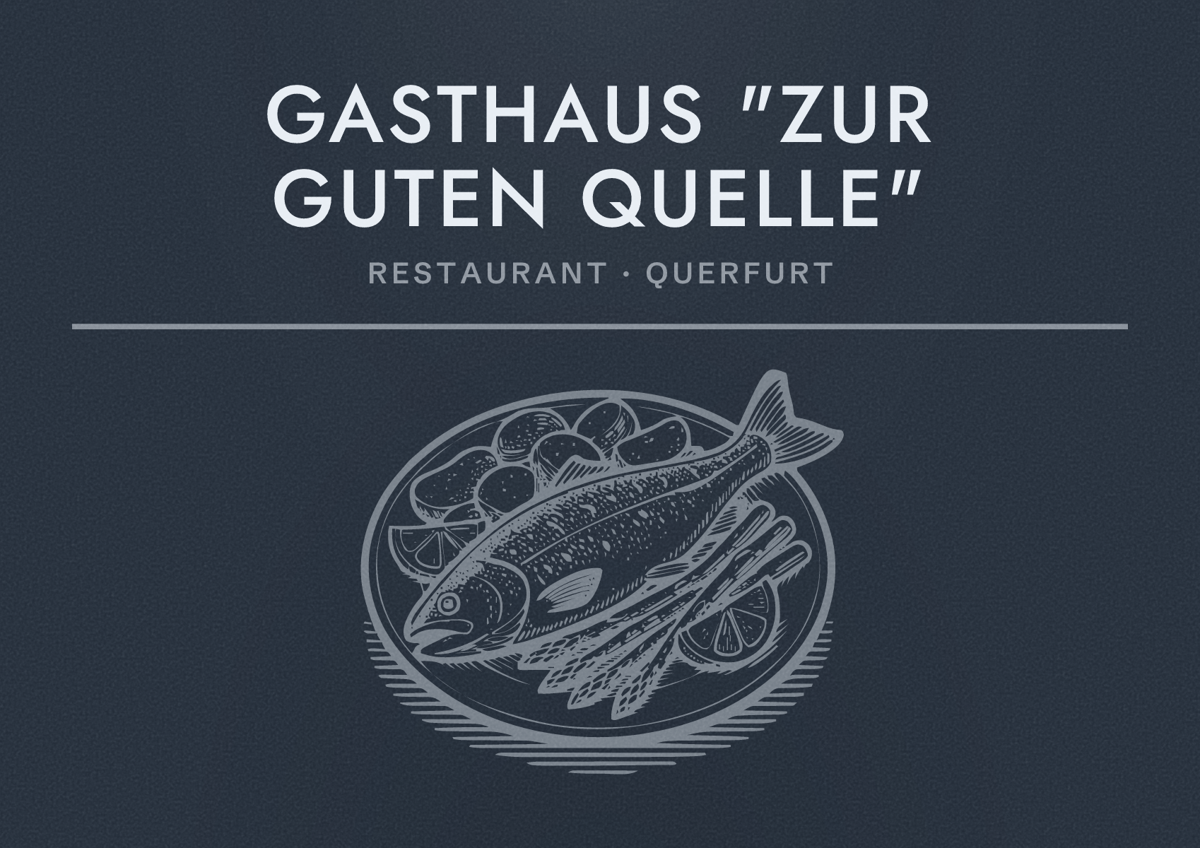 Illustriertes Poster von Gasthaus "Zur guten Quelle", Restaurant in Querfurt