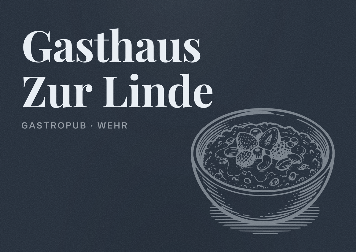 Illustriertes Poster von Gasthaus Zur Linde, Gastropub in Wehr