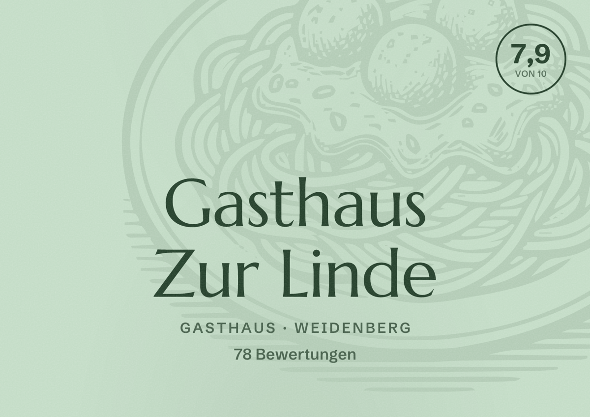 Illustriertes Poster von Gasthaus Zur Linde, Gasthaus in Weidenberg: Bewertung 7,9 von 10 aus 78 Bewertungen