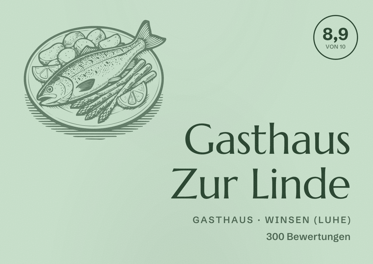 Illustriertes Poster von Gasthaus Zur Linde, Gasthaus in Winsen (Luhe): Bewertung 8,9 von 10 aus 300 Bewertungen
