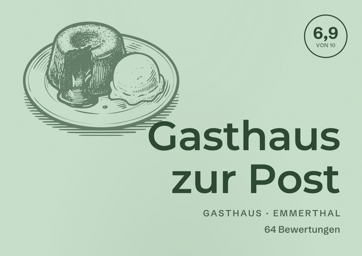 Illustriertes Poster von Gasthaus zur Post, Gasthaus in Emmerthal: Bewertung 6,9 von 10 aus 64 Bewertungen