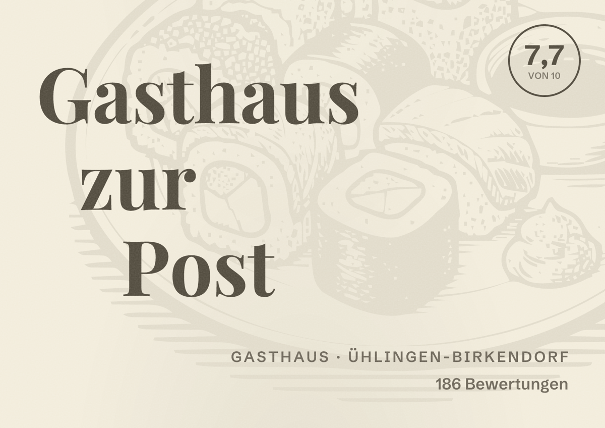 Illustriertes Poster von Gasthaus zur Post, Gasthaus in Ühlingen-Birkendorf: Bewertung 7,7 von 10 aus 186 Bewertungen