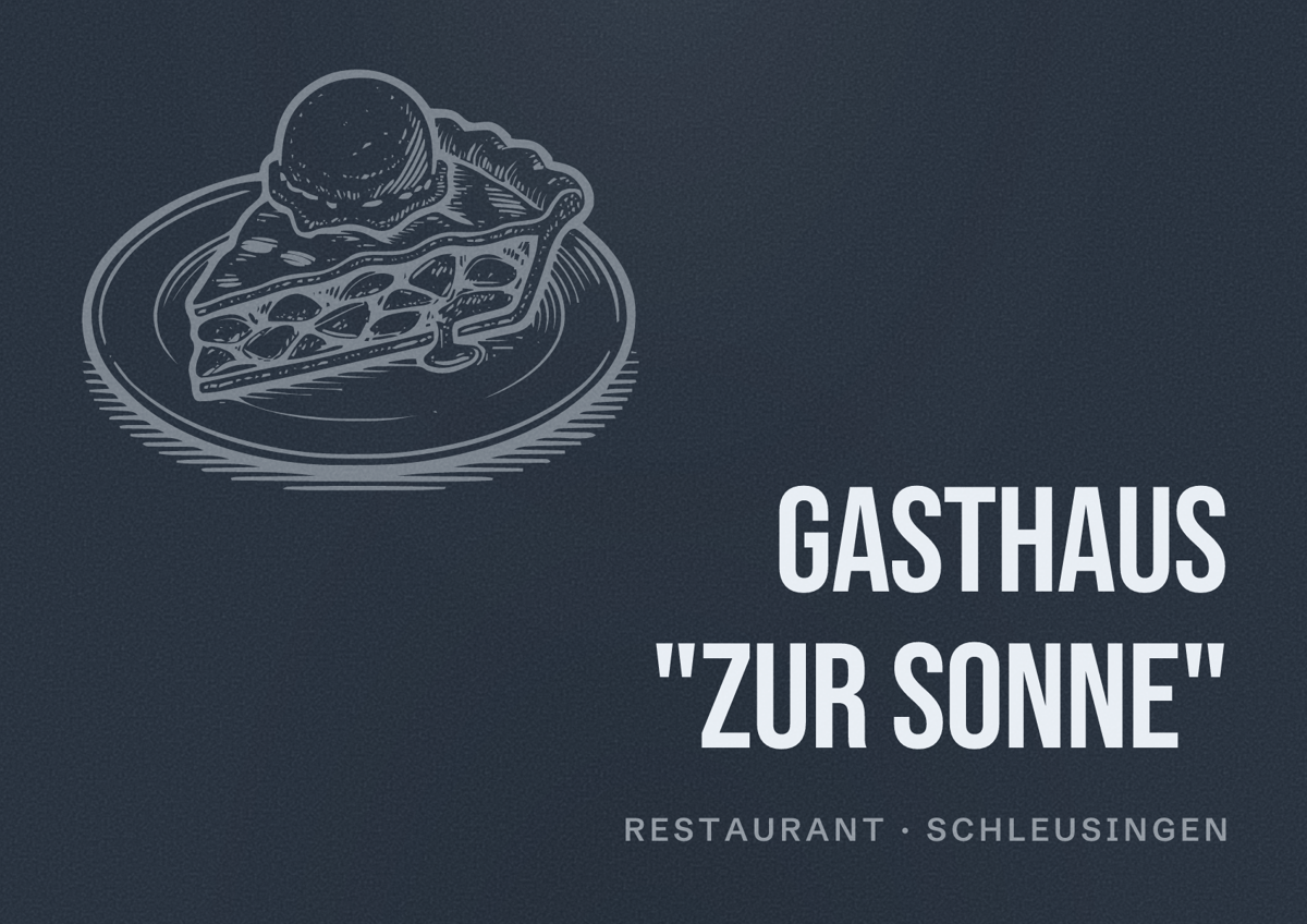 Illustriertes Poster von Gasthaus "Zur Sonne", Restaurant in Schleusingen