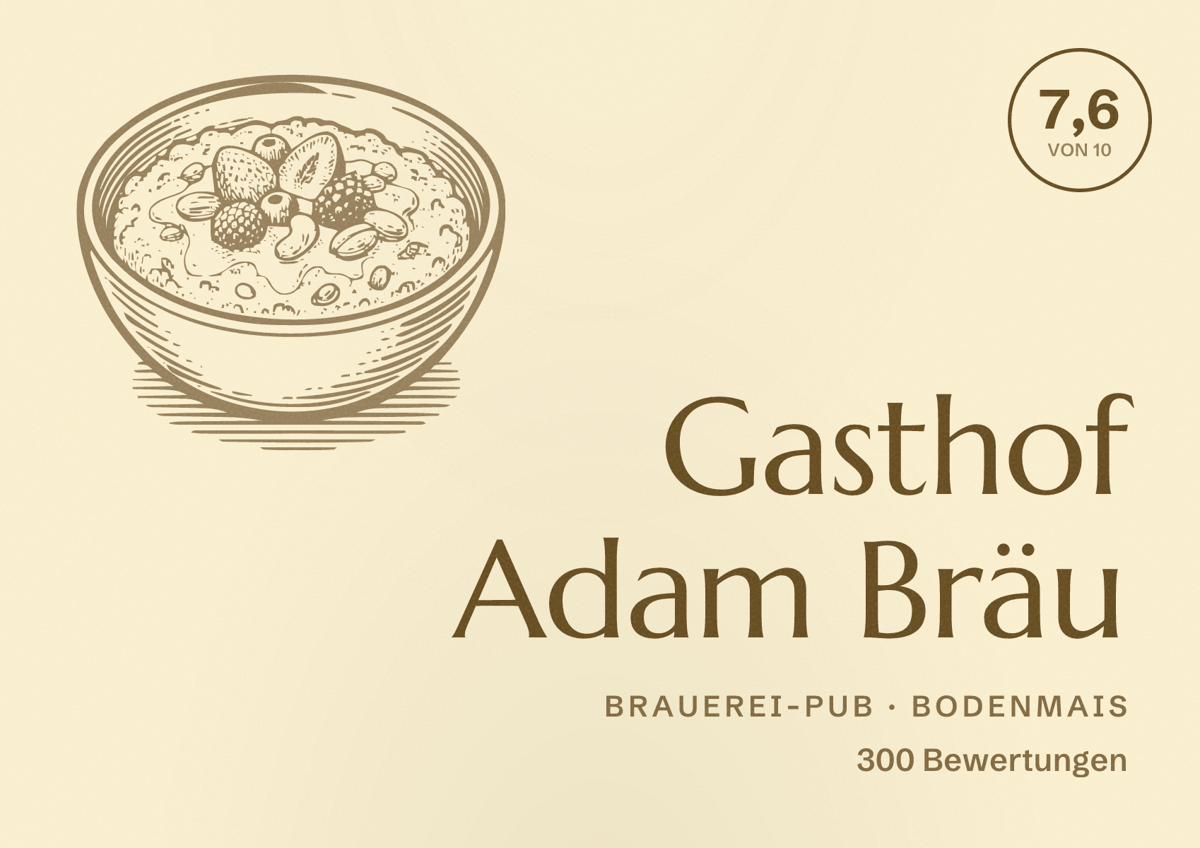 Illustriertes Poster von Gasthof Adam Bräu, Brauerei-Pub in Bodenmais: Bewertung 7,6 von 10 aus 300 Bewertungen