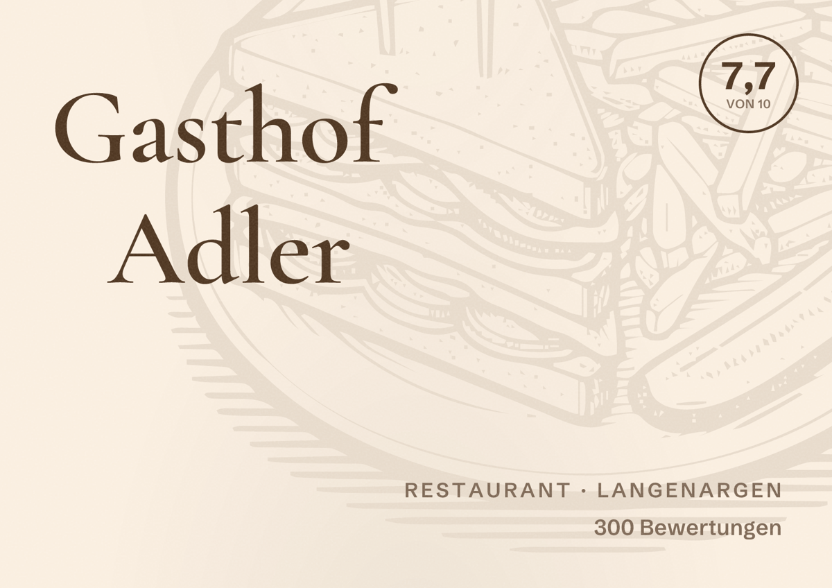 Illustriertes Poster von Gasthof Adler, Restaurant in Langenargen: Bewertung 7,7 von 10 aus 300 Bewertungen