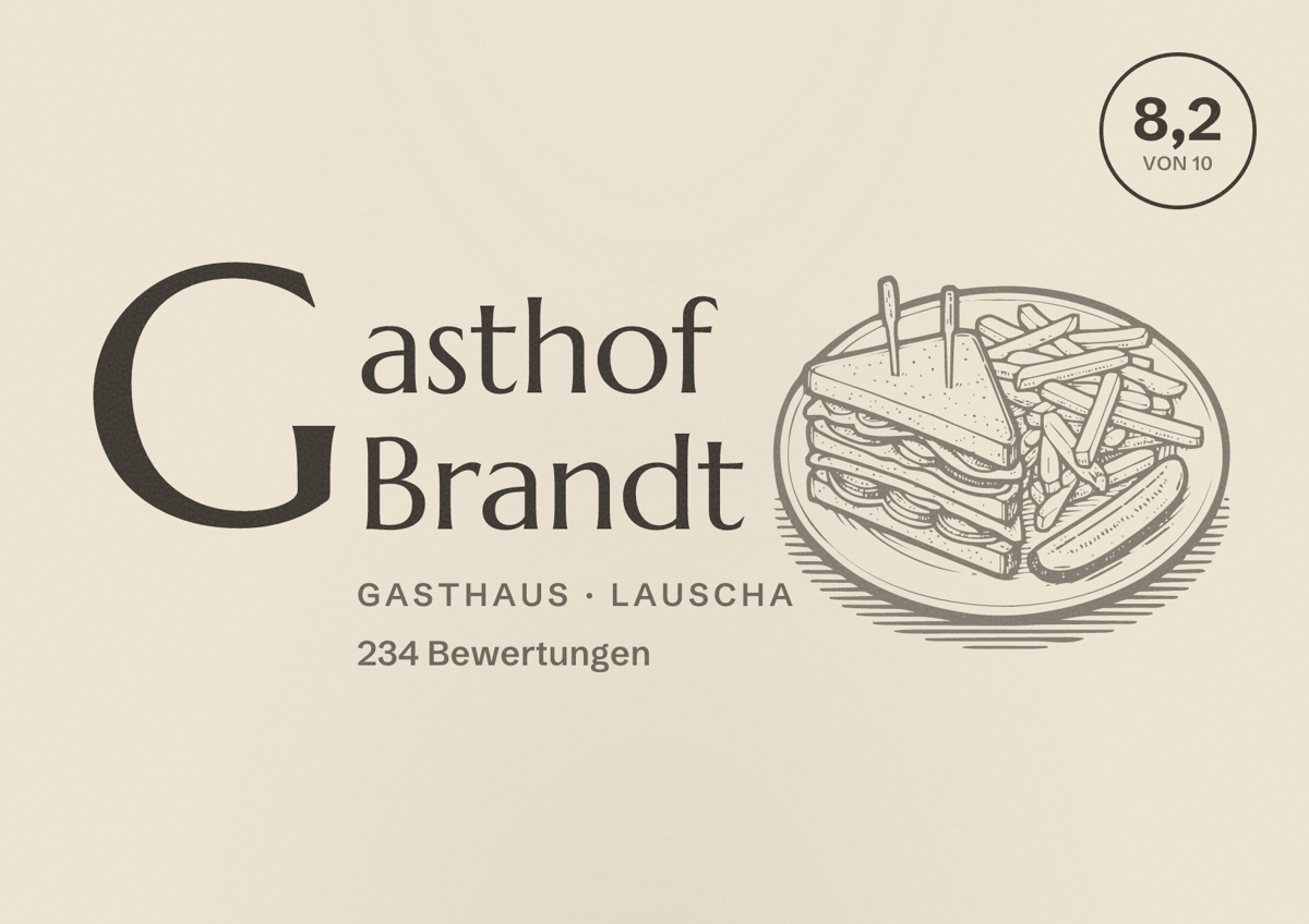 Illustriertes Poster von Gasthof Brandt, Gasthaus in Lauscha: Bewertung 8,2 von 10 aus 234 Bewertungen