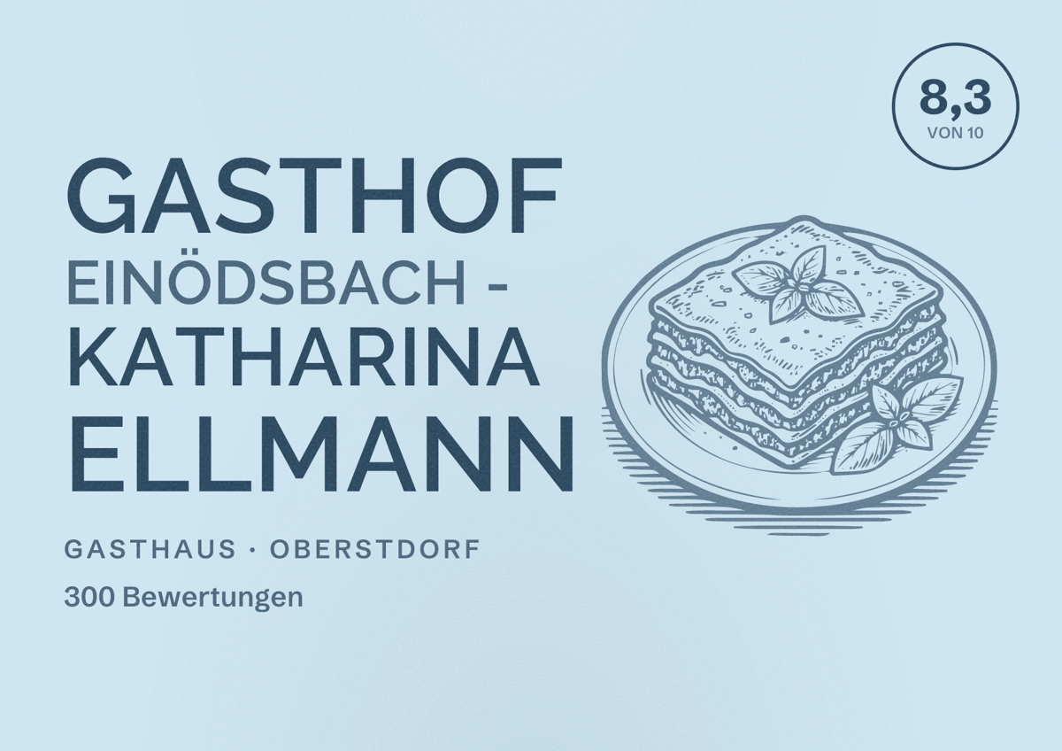 Illustriertes Poster von Gasthof Einödsbach - Katharina Ellmann, Gasthaus in Oberstdorf: Bewertung 8,3 von 10 aus 300 Bewertungen