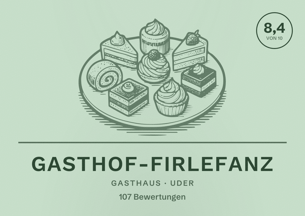 Illustriertes Poster von Gasthof-Firlefanz, Gasthaus in Uder: Bewertung 8,4 von 10 aus 107 Bewertungen
