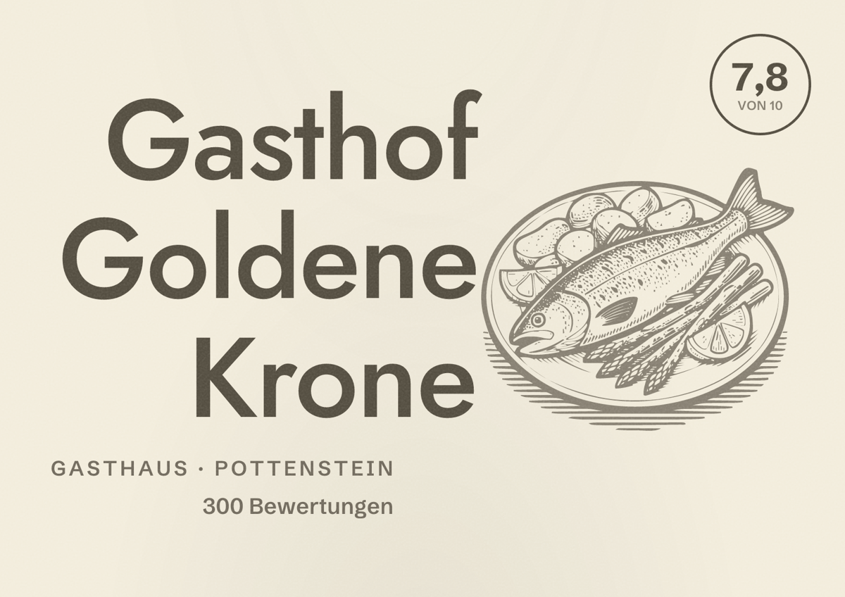 Illustriertes Poster von Gasthof Goldene Krone, Gasthaus in Pottenstein: Bewertung 7,8 von 10 aus 300 Bewertungen