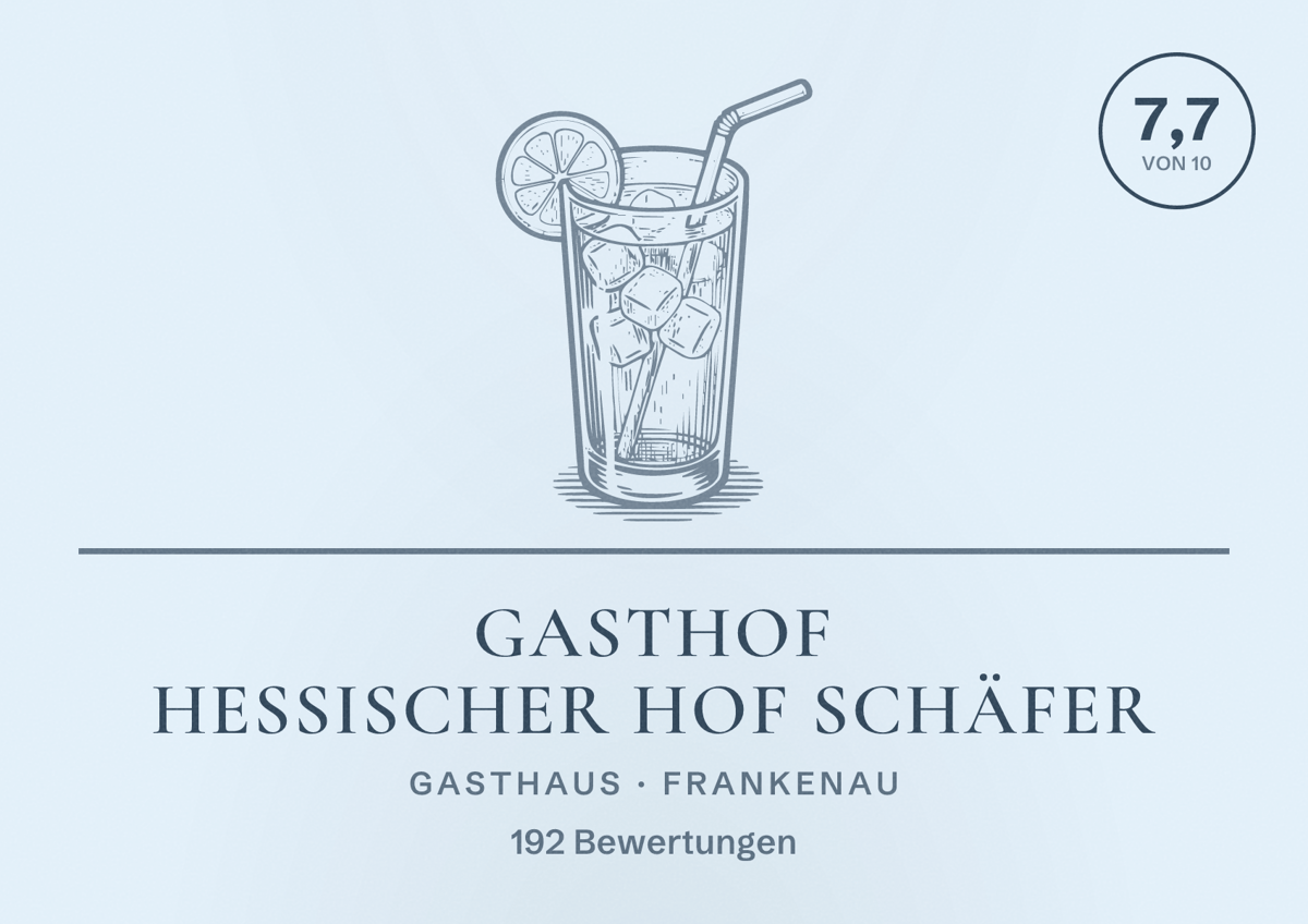 Illustriertes Poster von Gasthof Hessischer Hof Schäfer, Gasthaus in Frankenau: Bewertung 7,7 von 10 aus 192 Bewertungen