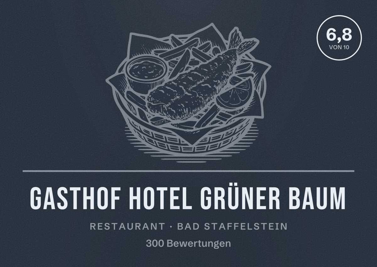 Illustriertes Poster von Gasthof Hotel Grüner Baum, Restaurant in Bad Staffelstein: Bewertung 6,8 von 10 aus 300 Bewertungen