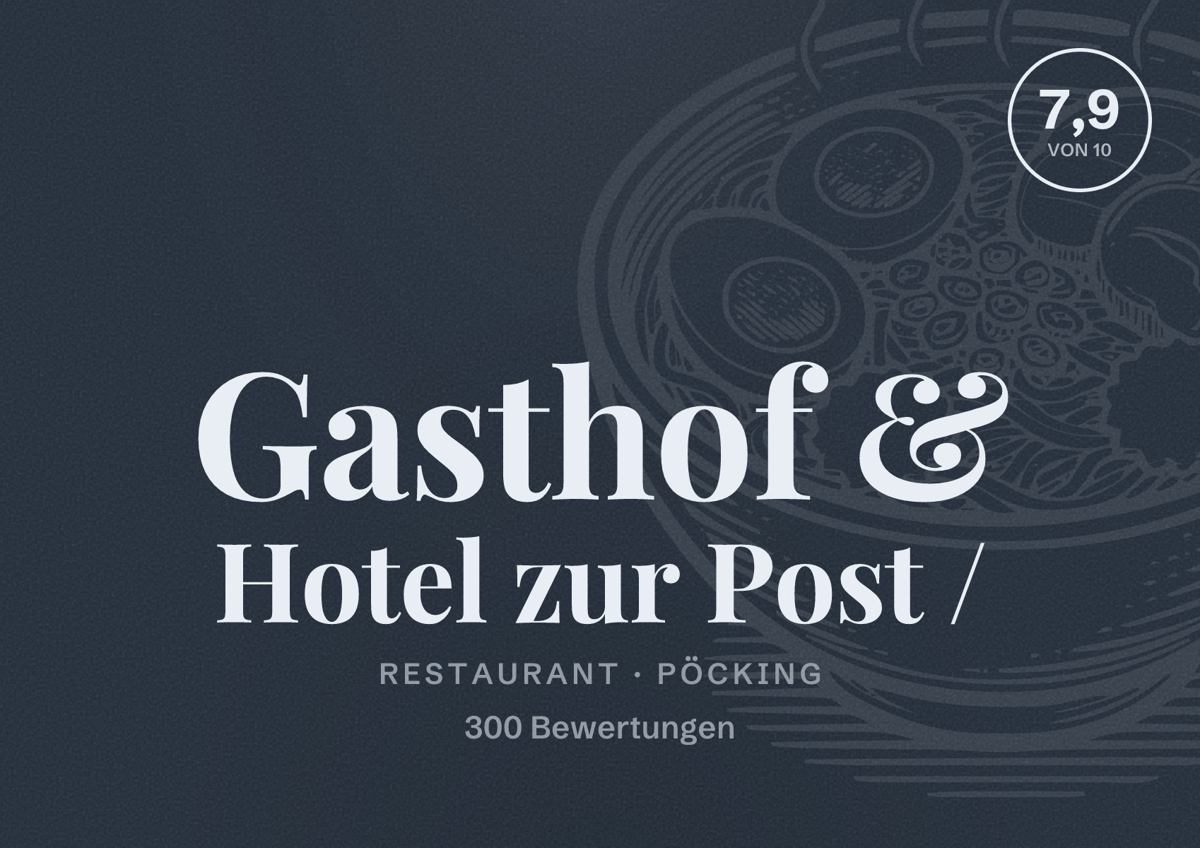 Illustriertes Poster von Gasthof & Hotel zur Post /, Restaurant in Pöcking: Bewertung 7,9 von 10 aus 300 Bewertungen