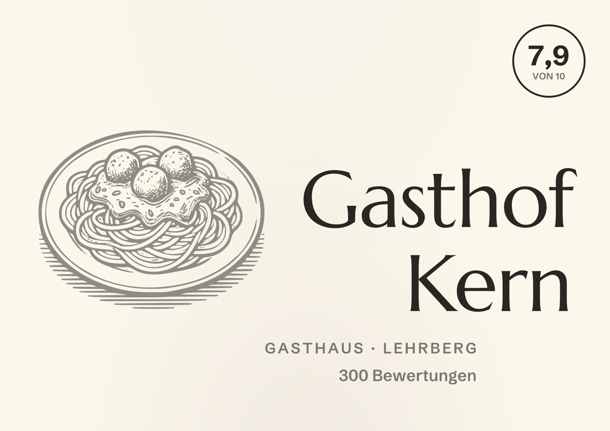 Illustriertes Poster von Gasthof Kern, Gasthaus in Lehrberg: Bewertung 7,9 von 10 aus 300 Bewertungen