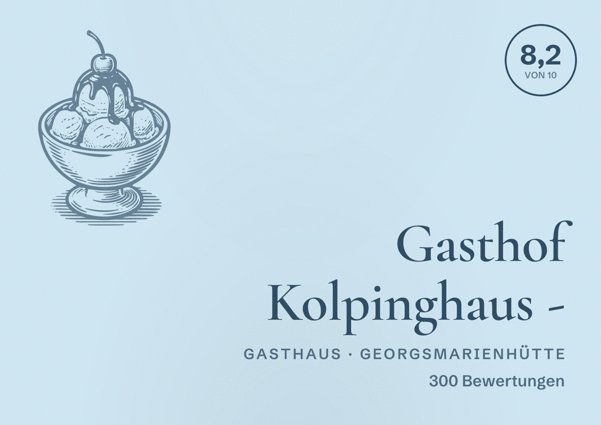 Illustriertes Poster von Gasthof Kolpinghaus -, Gasthaus in Georgsmarienhütte: Bewertung 8,2 von 10 aus 300 Bewertungen