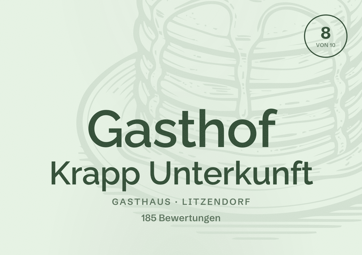Illustriertes Poster von Gasthof Krapp Unterkunft, Gasthaus in Litzendorf: Bewertung 8 von 10 aus 185 Bewertungen
