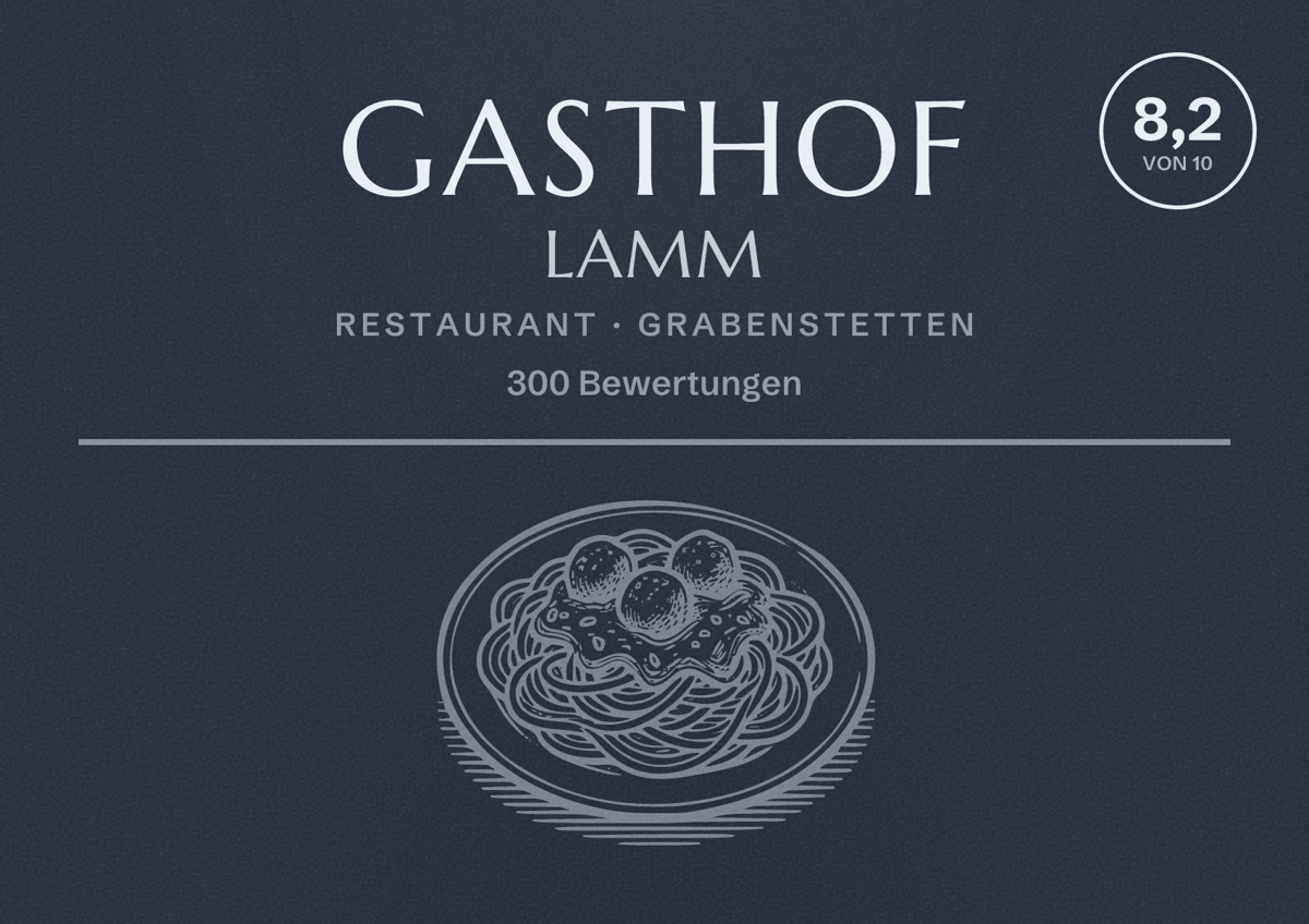 Illustriertes Poster von Gasthof Lamm, Restaurant in Grabenstetten: Bewertung 8,2 von 10 aus 300 Bewertungen