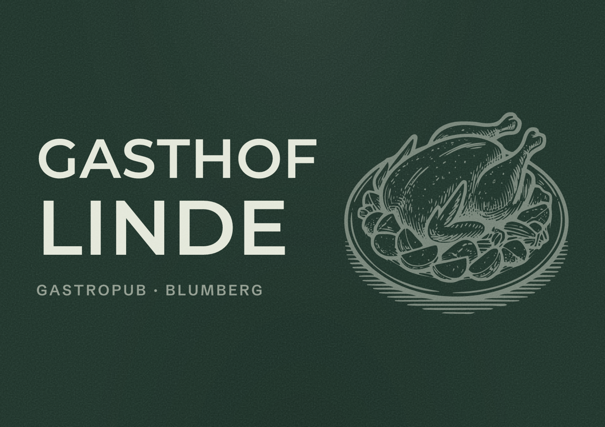 Illustriertes Poster von Gasthof Linde, Gastropub in Blumberg