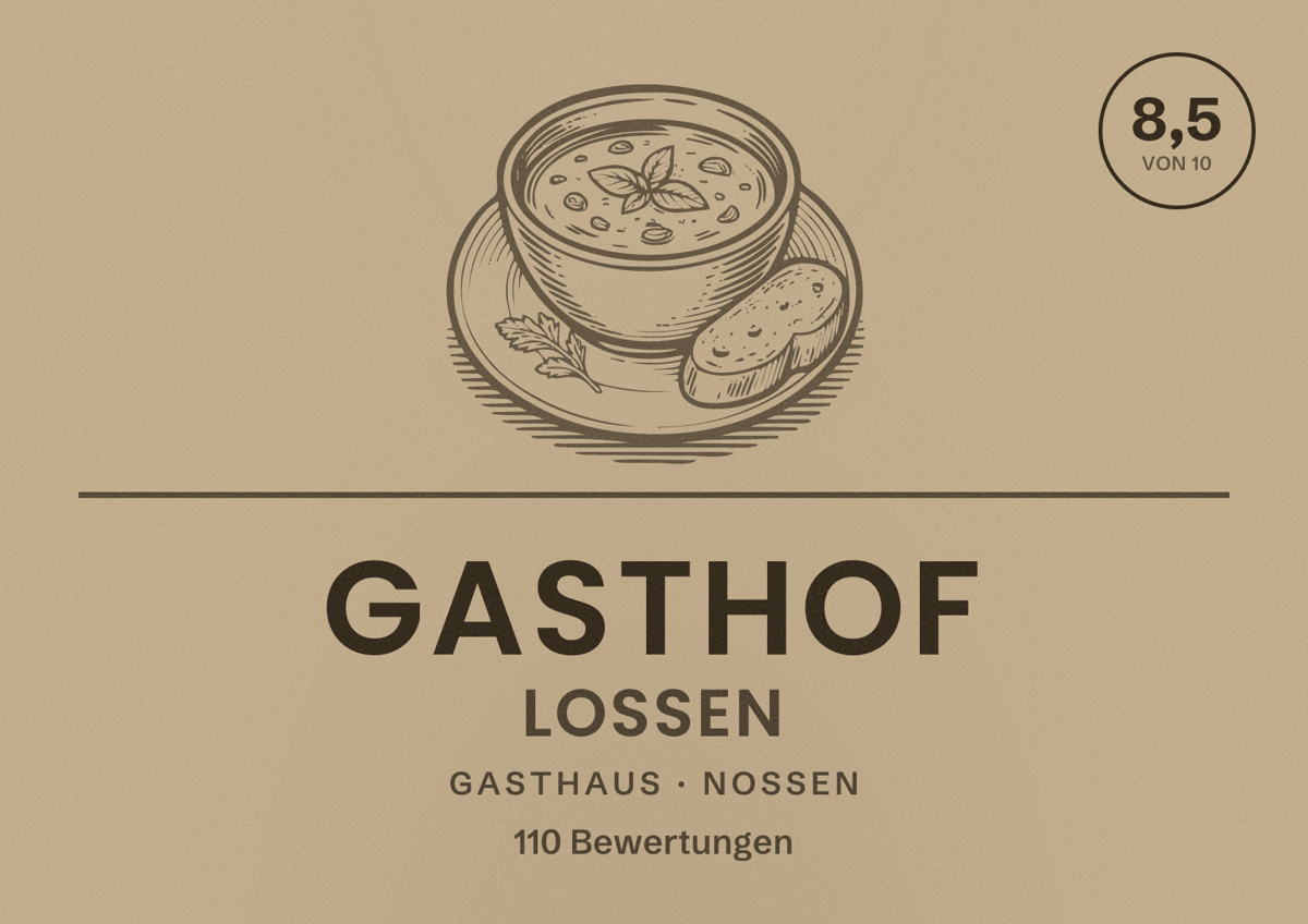 Illustriertes Poster von Gasthof Lossen, Gasthaus in Nossen: Bewertung 8,5 von 10 aus 110 Bewertungen