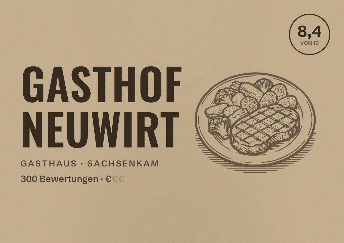Illustriertes Poster von Gasthof Neuwirt, Gasthaus in Sachsenkam: Bewertung 8,4 von 10 aus 300 Bewertungen, Preisniveau €