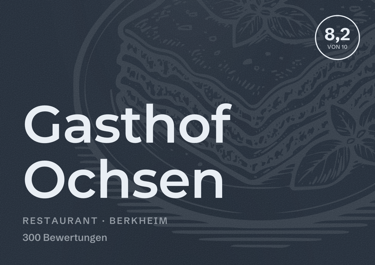 Illustriertes Poster von Gasthof Ochsen, Restaurant in Berkheim: Bewertung 8,2 von 10 aus 300 Bewertungen