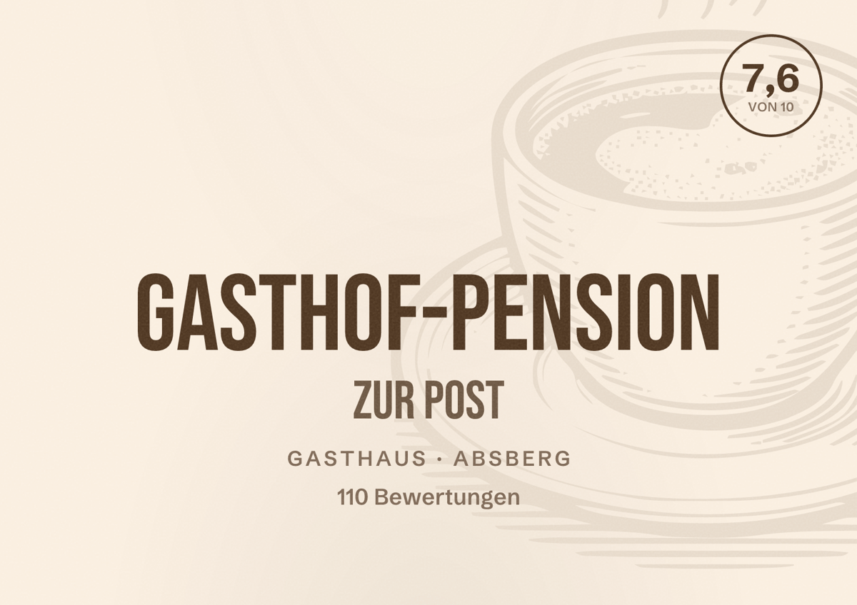 Illustriertes Poster von Gasthof-Pension Zur Post, Gasthaus in Absberg: Bewertung 7,6 von 10 aus 110 Bewertungen