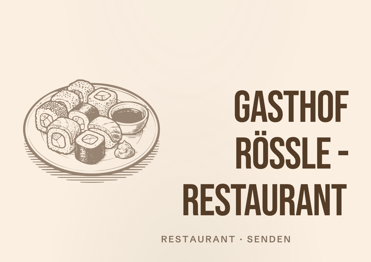 Illustriertes Poster von Gasthof Rössle - Restaurant, Restaurant in Senden
