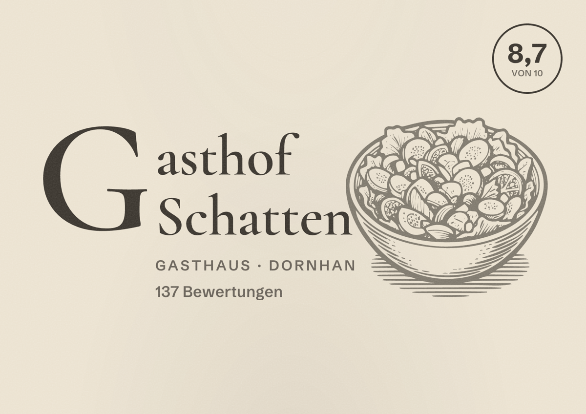 Illustriertes Poster von Gasthof Schatten, Gasthaus in Dornhan: Bewertung 8,7 von 10 aus 137 Bewertungen
