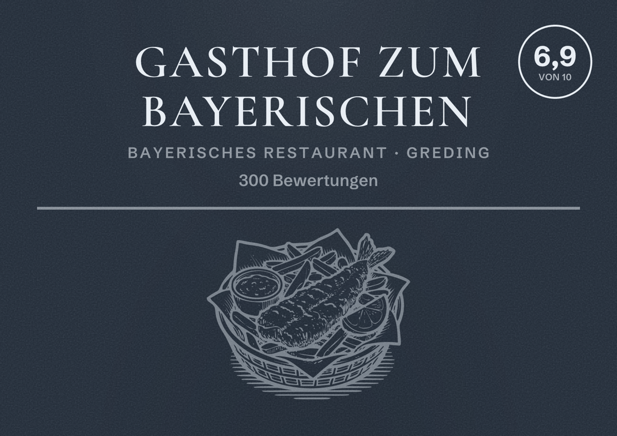 Illustriertes Poster von Gasthof zum Bayerischen, Bayerisches Restaurant in Greding: Bewertung 6,9 von 10 aus 300 Bewertungen