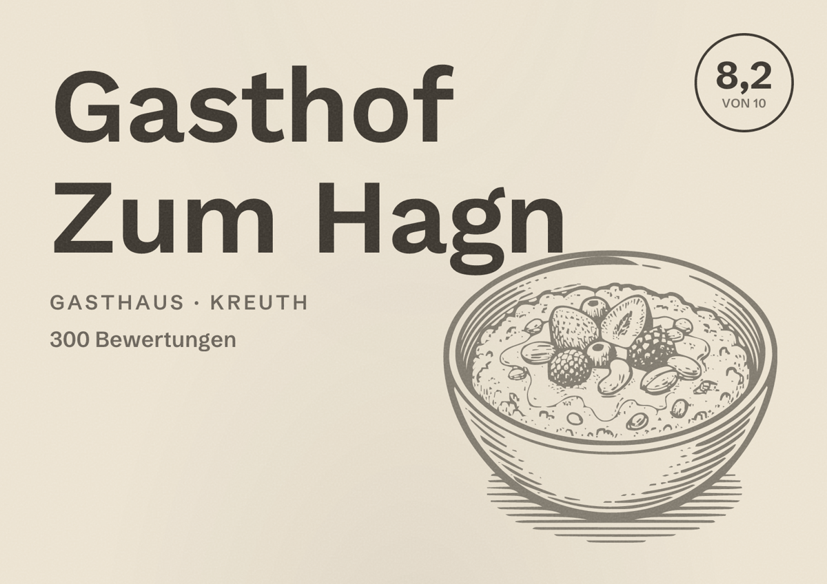 Illustriertes Poster von Gasthof Zum Hagn, Gasthaus in Kreuth: Bewertung 8,2 von 10 aus 300 Bewertungen
