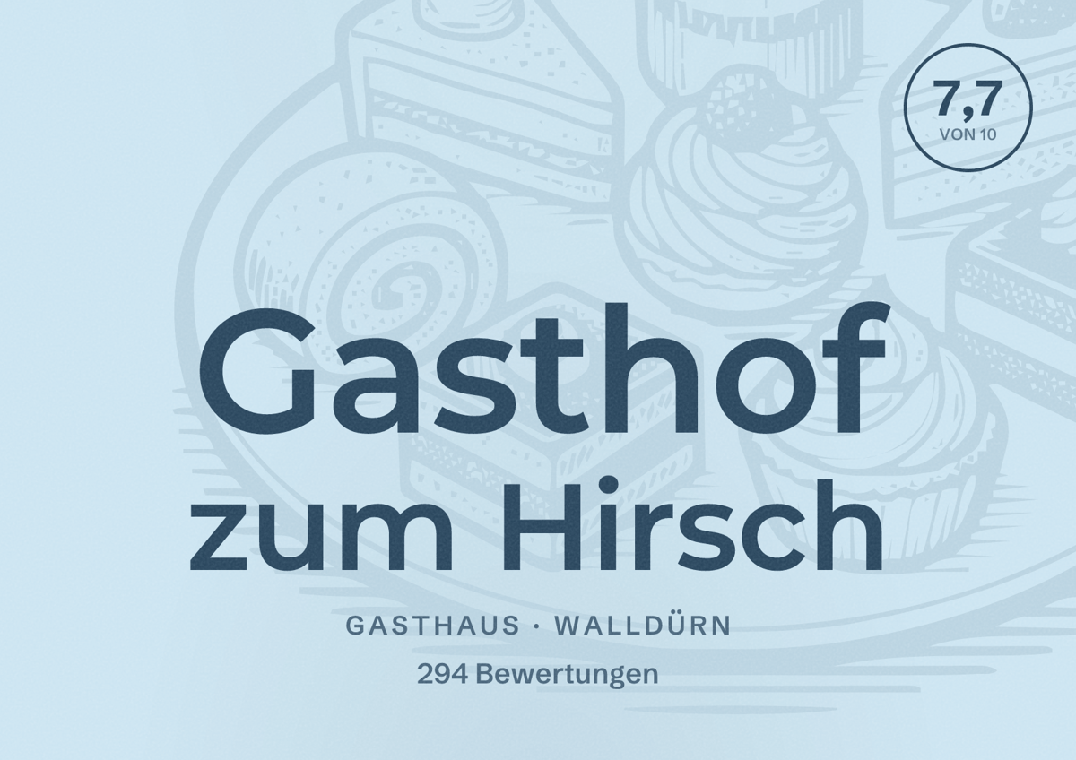 Illustriertes Poster von Gasthof zum Hirsch, Gasthaus in Walldürn: Bewertung 7,7 von 10 aus 294 Bewertungen