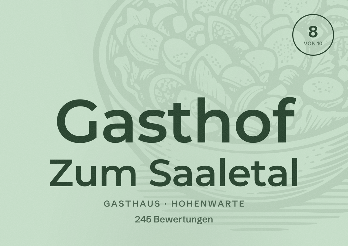 Illustriertes Poster von Gasthof Zum Saaletal, Gasthaus in Hohenwarte: Bewertung 8 von 10 aus 245 Bewertungen