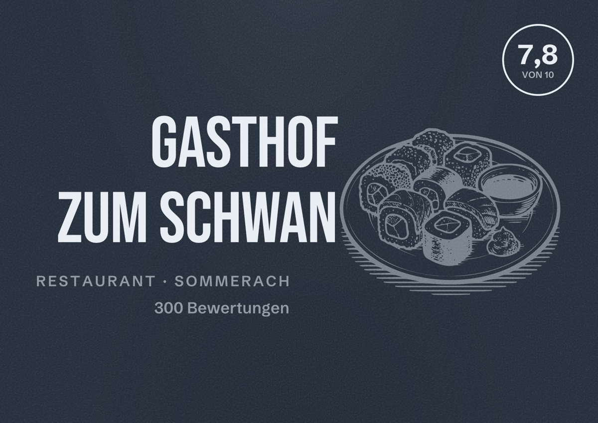 Illustriertes Poster von Gasthof zum Schwan, Restaurant in Sommerach: Bewertung 7,8 von 10 aus 300 Bewertungen