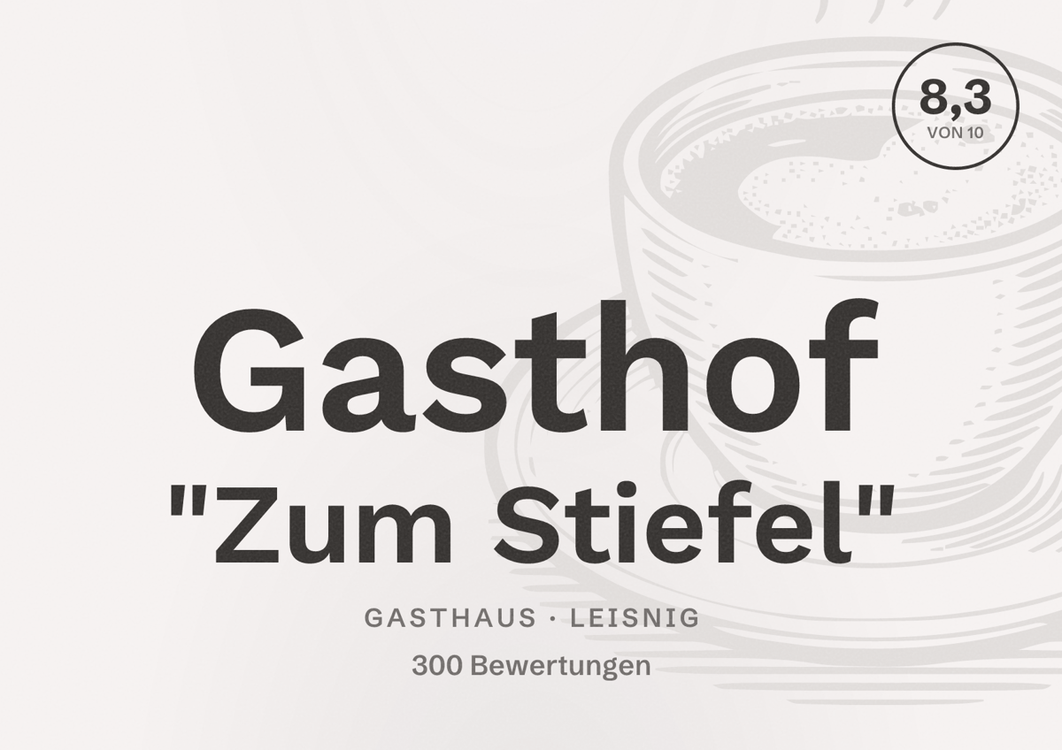 Illustriertes Poster von Gasthof "Zum Stiefel", Gasthaus in Leisnig: Bewertung 8,3 von 10 aus 300 Bewertungen