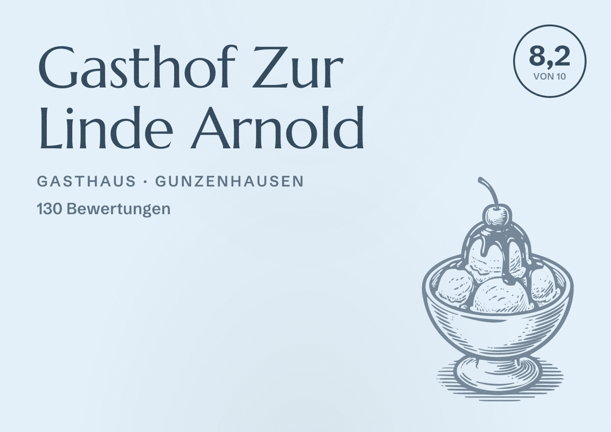 Illustriertes Poster von Gasthof Zur Linde Arnold, Gasthaus in Gunzenhausen: Bewertung 8,2 von 10 aus 130 Bewertungen