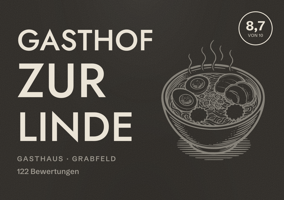 Illustriertes Poster von Gasthof Zur Linde, Gasthaus in Grabfeld: Bewertung 8,7 von 10 aus 122 Bewertungen