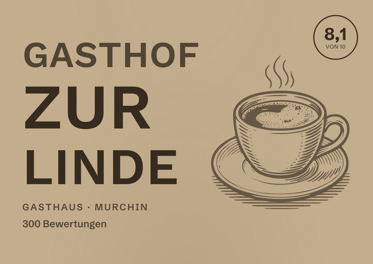 Illustriertes Poster von Gasthof Zur Linde, Gasthaus in Murchin: Bewertung 8,1 von 10 aus 300 Bewertungen