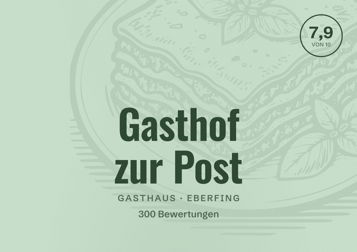 Illustriertes Poster von Gasthof zur Post, Gasthaus in Eberfing: Bewertung 7,9 von 10 aus 300 Bewertungen