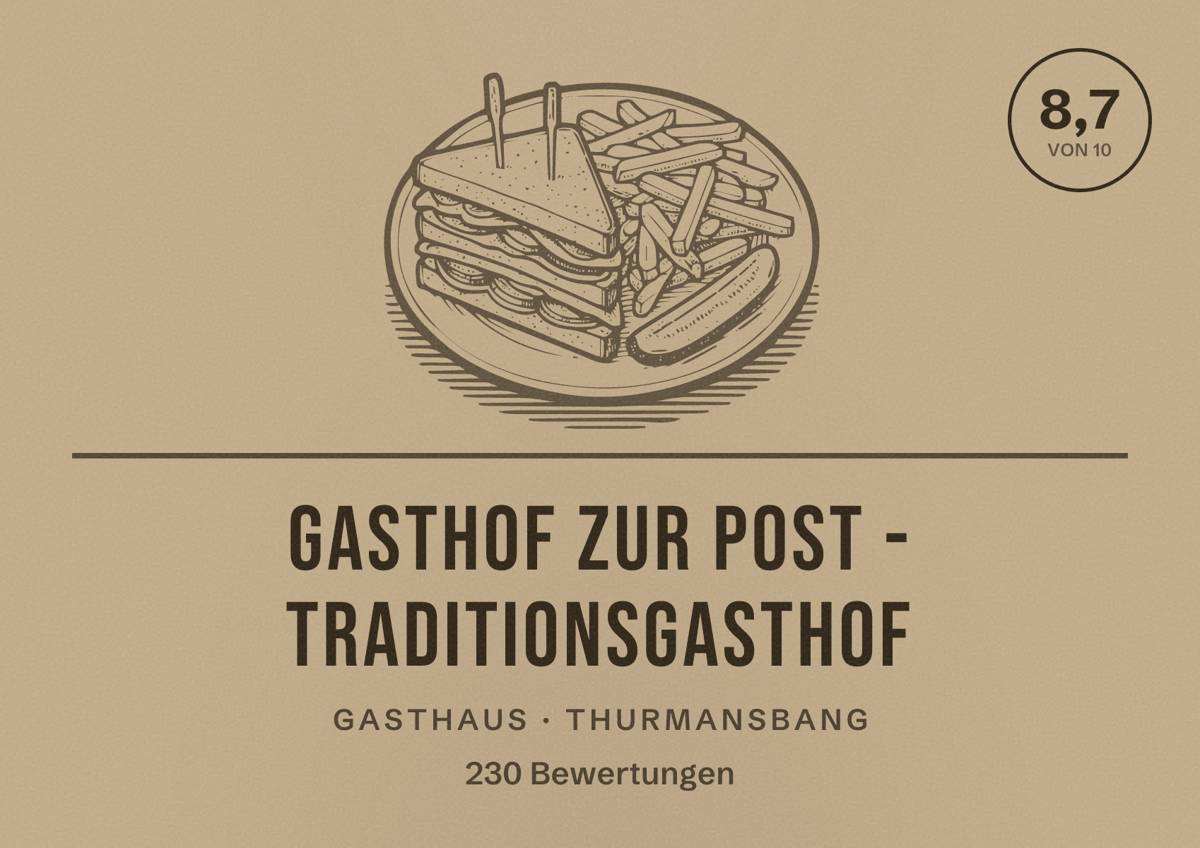 Illustriertes Poster von Gasthof zur Post - Traditionsgasthof, Gasthaus in Thurmansbang: Bewertung 8,7 von 10 aus 230 Bewertungen